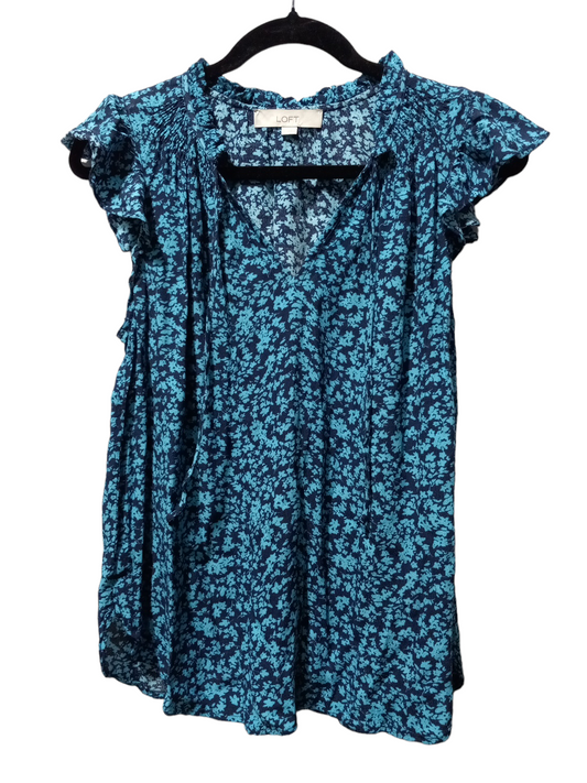 Floral Print Blouse Short Sleeve Loft, Size S