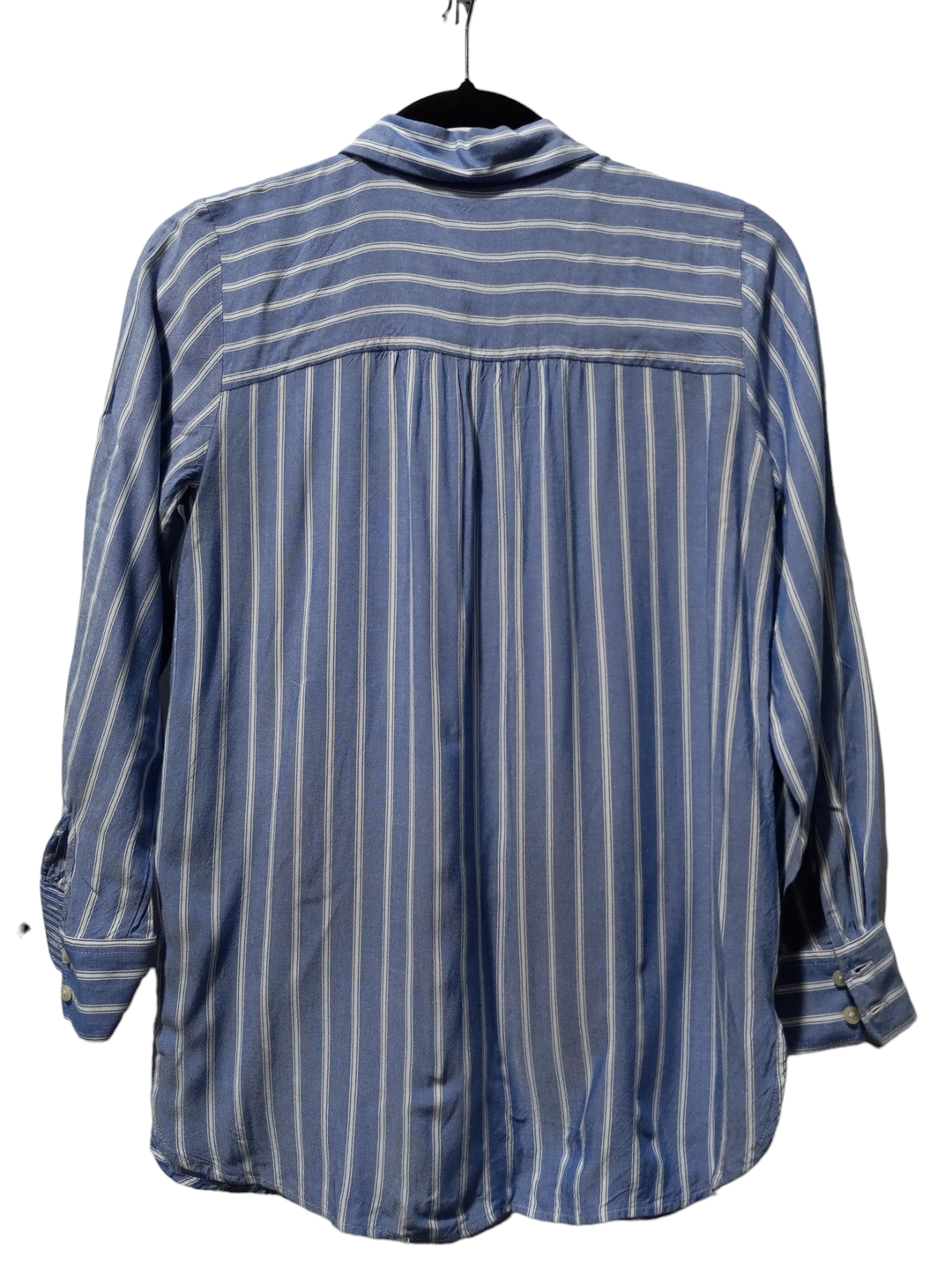 Striped Pattern Blouse Long Sleeve Loft, Size Xs