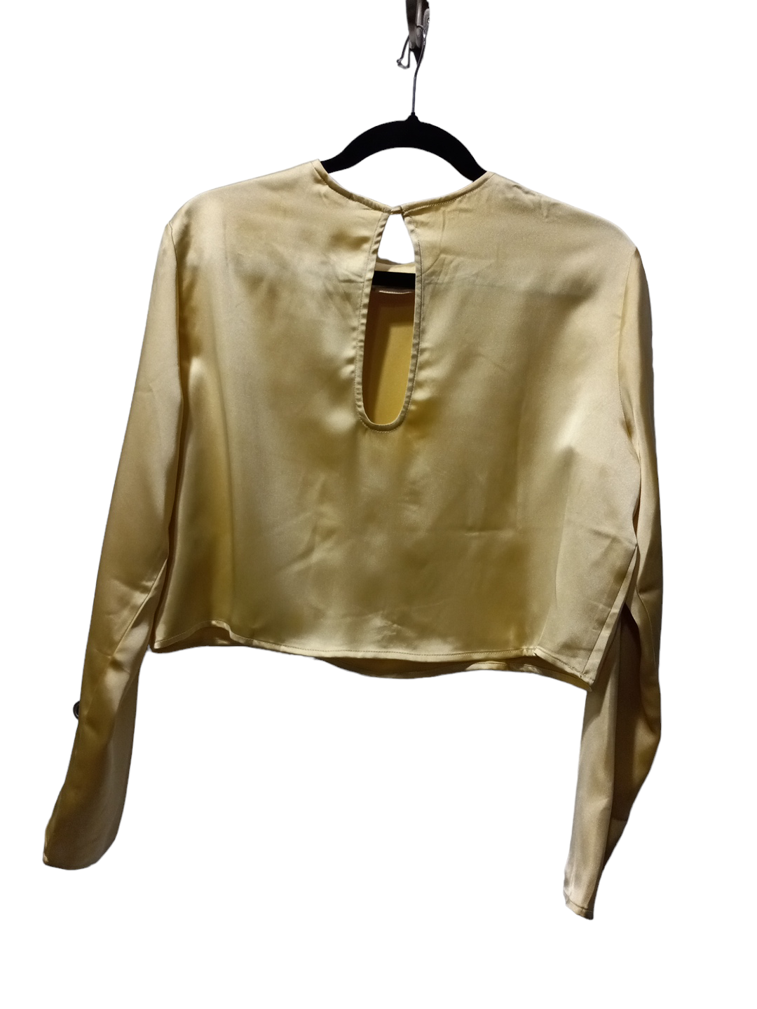 Blouse Long Sleeve By H&m In Tan, Size: S