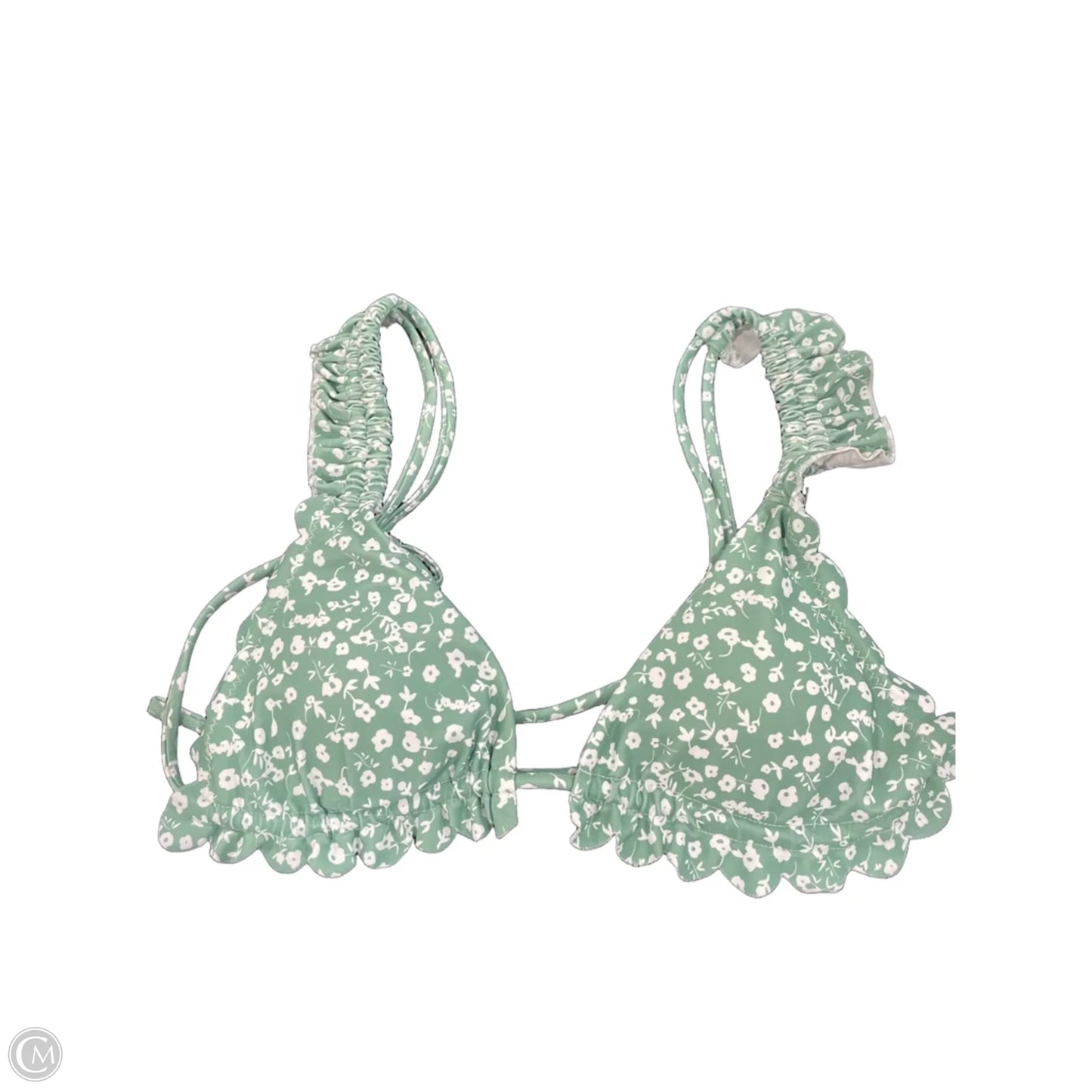 Swimsuit 2pc By Clothes Mentor In Green & White, Size: S