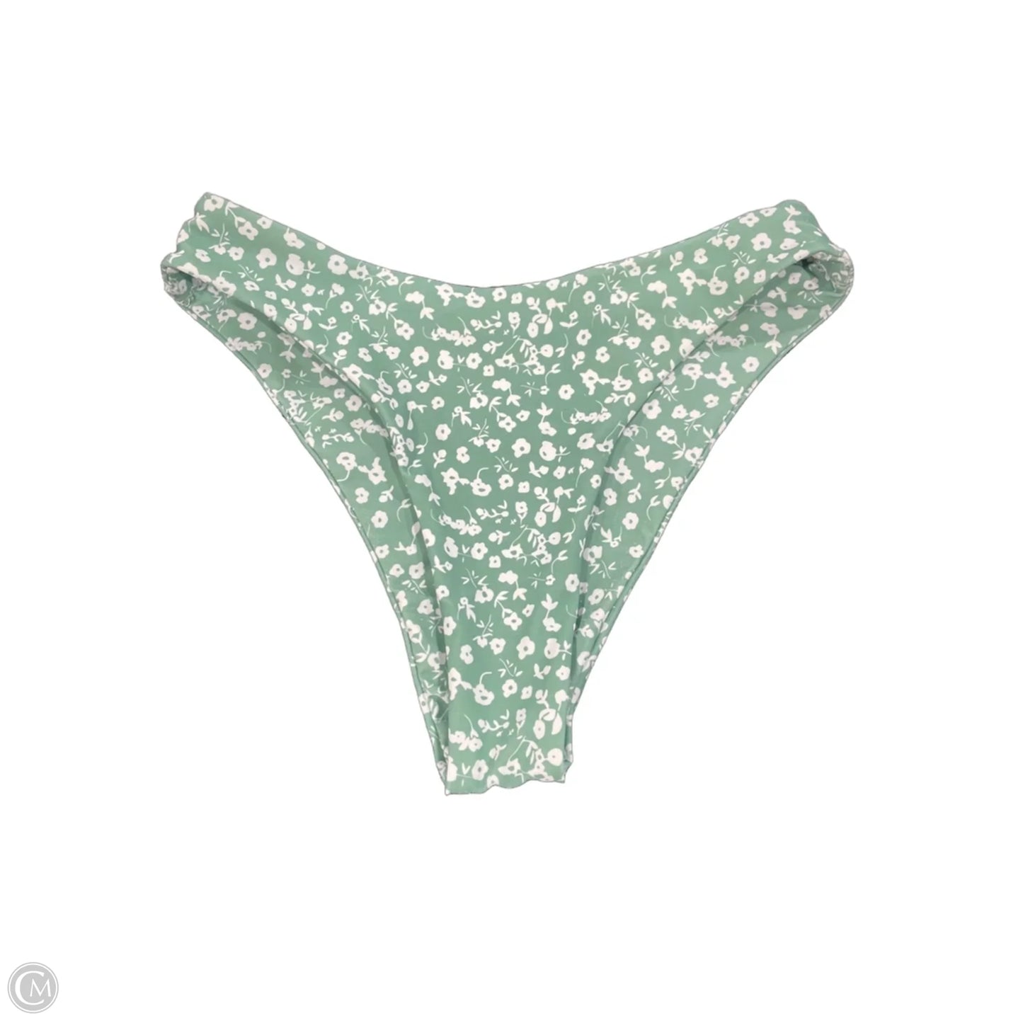 Swimsuit 2pc By Clothes Mentor In Green & White, Size: S