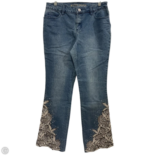 Jeans Flared By Boston Proper In Blue Denim, Size: 10