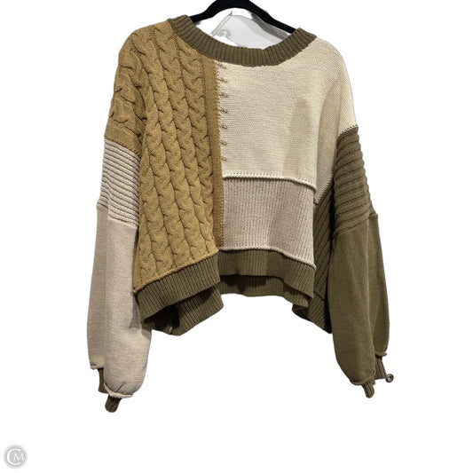 Sweater By Clothes Mentor In Cream & Green, Size: L