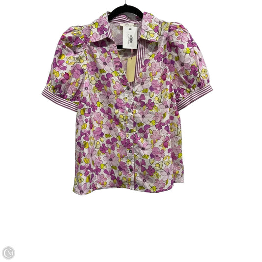 Blouse Short Sleeve By Entro In Floral Print, Size: S