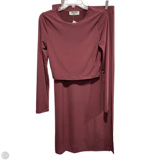 Skirt Set 2pc By Double Zero In Maroon, Size: L
