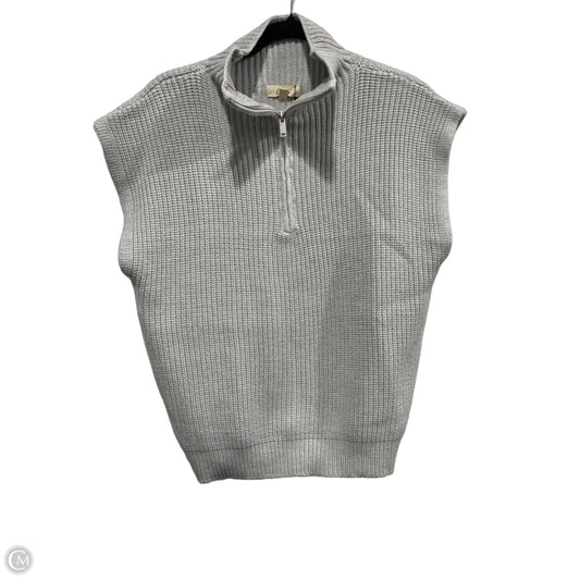 Sweater Short Sleeve By Elan In Grey, Size: L