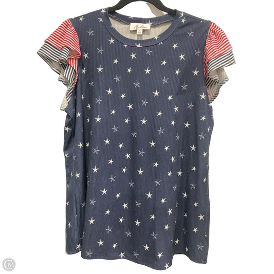 Top Sleeveless By Clothes Mentor In Blue & Red & White, Size: L
