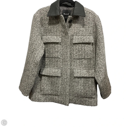 Coat Peacoat By Madewell In Grey & White, Size: Xxs
