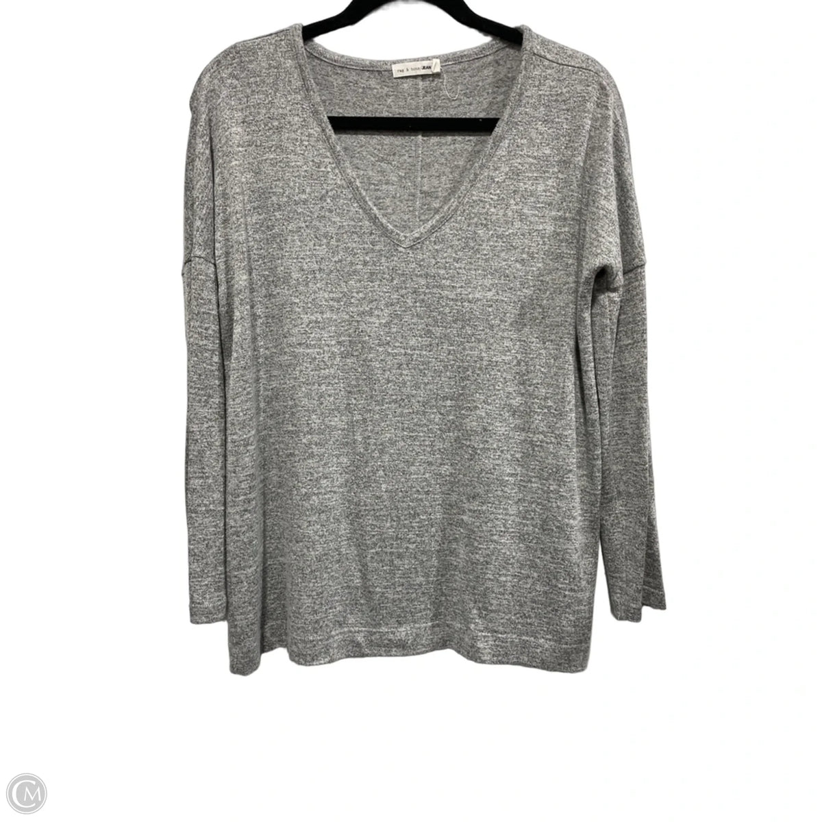 Top Long Sleeve Basic By Rag & Bones Jeans In Grey, Size: M
