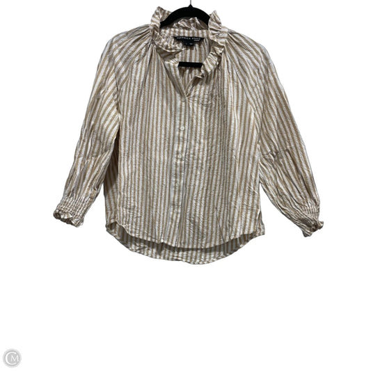 Top Long Sleeve By Veronica Beard In Brown & White, Size: M