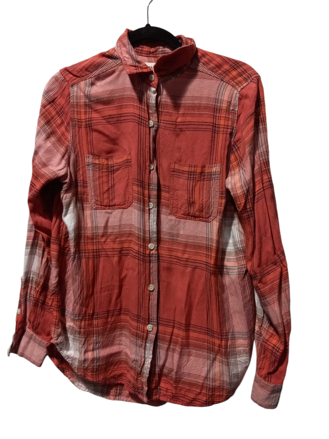 Top Long Sleeve By Mossimo In Plaid Pattern, Size: S