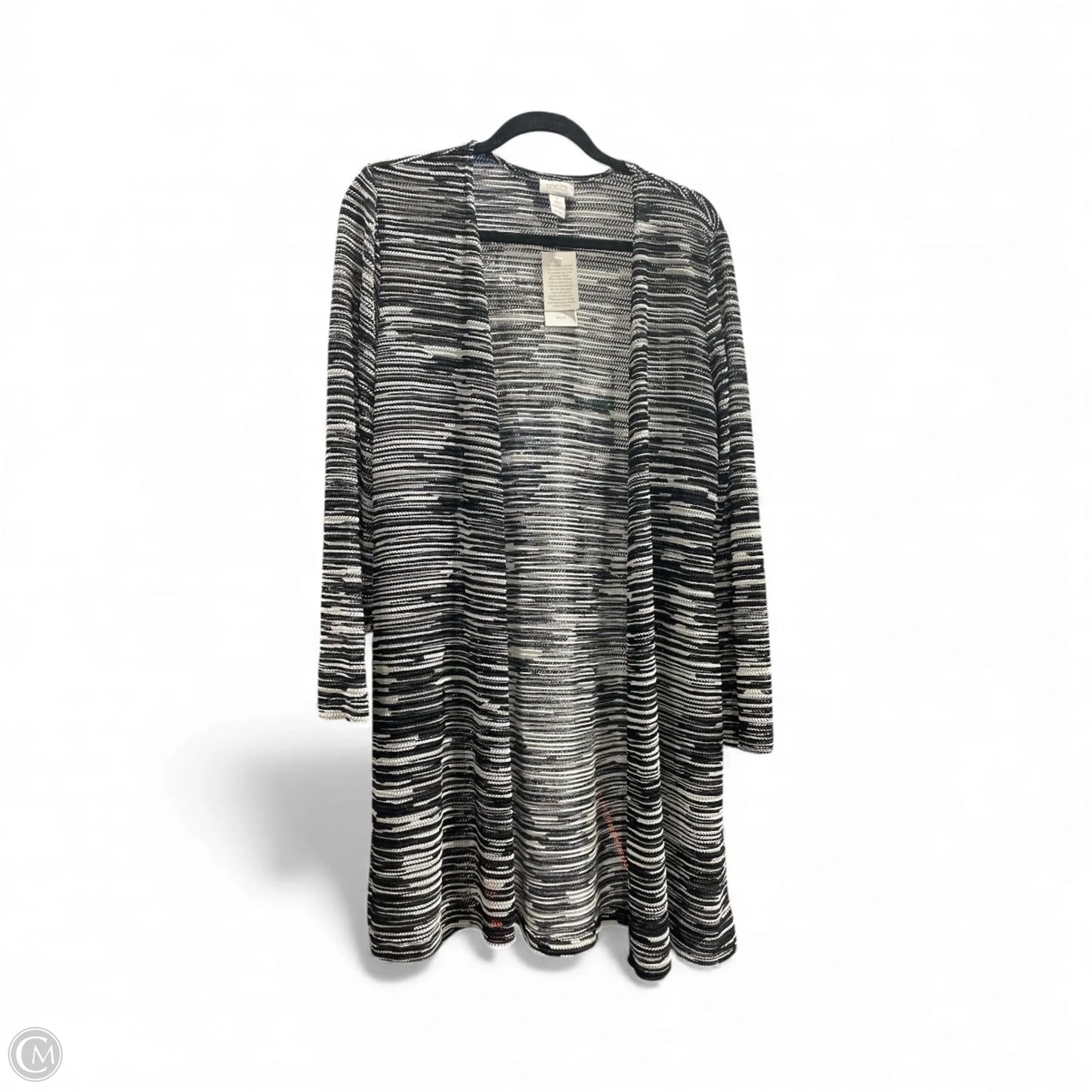 Cardigan By Chicos In Black & White, Size: M