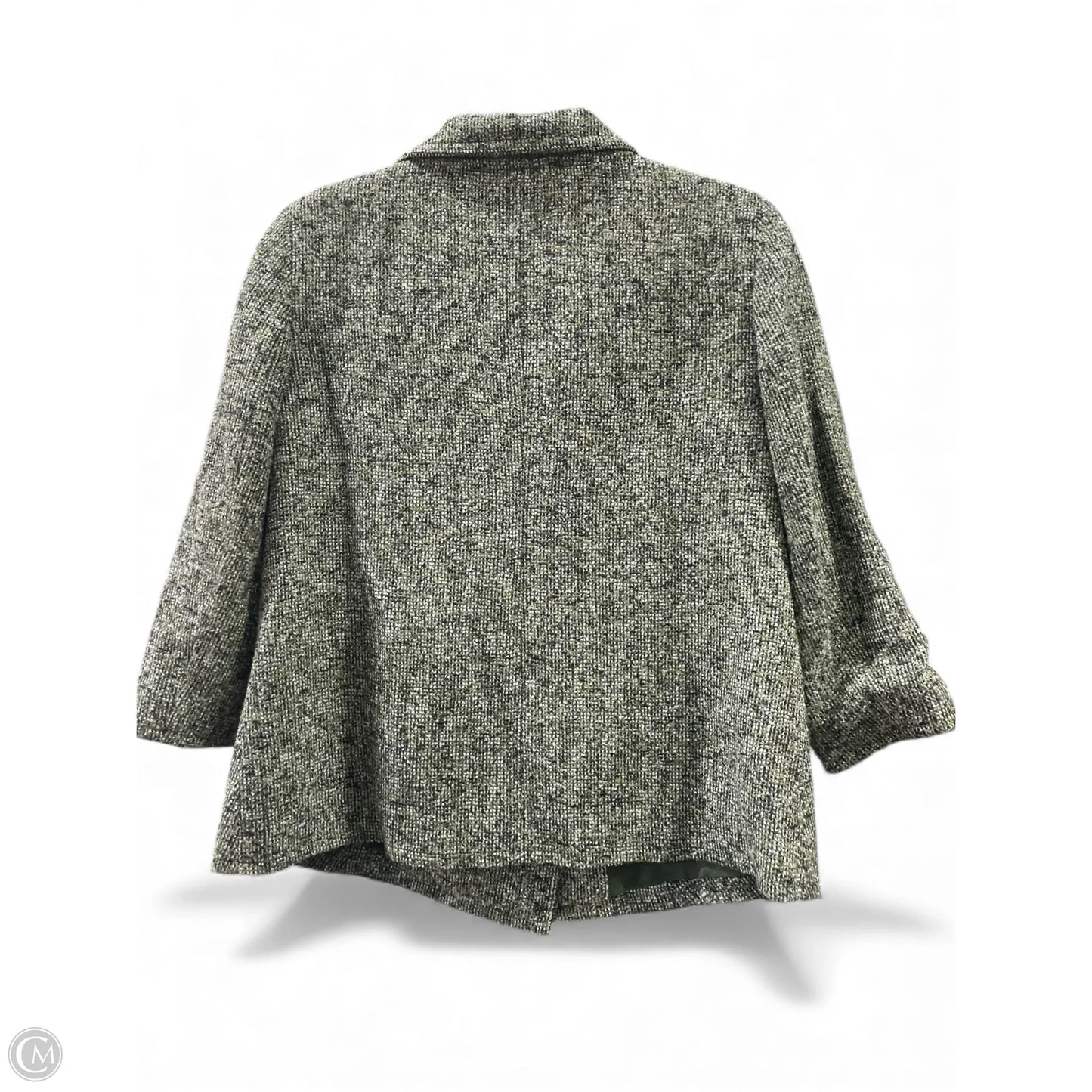Coat Wool By Talbots In Green & Grey, Size: 8p