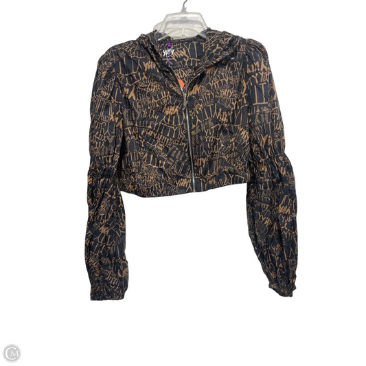 Athletic Jacket By Yitty In Black & Brown, Size: M
