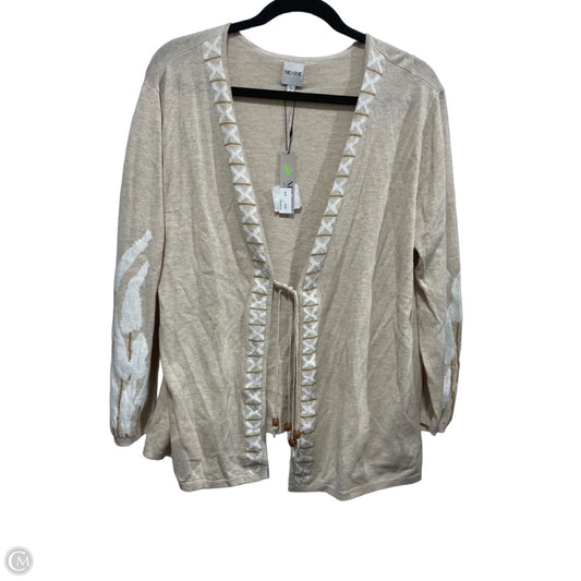 Cardigan By Nic + Zoe In Tan & White, Size: L