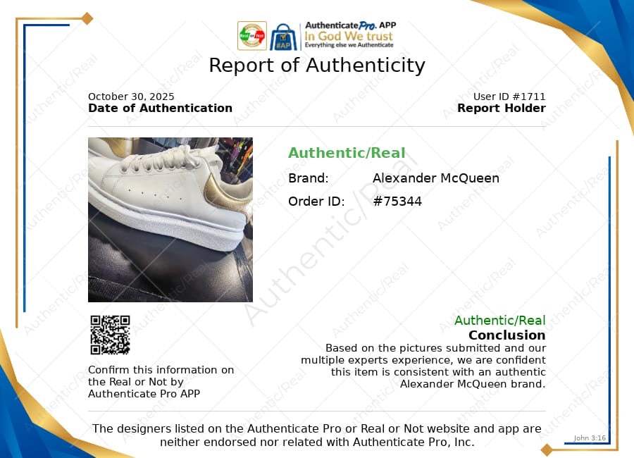 Shoes Luxury Designer By Alexander Mcqueen In Gold & White, Size: 9.5