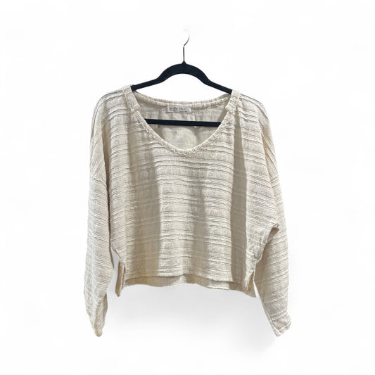 Top 3/4 Sleeve By We The Free In Beige, Size: L